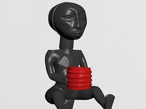 raised woman statue 3D