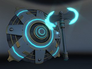 Sci-Fi Shield and Double Axe