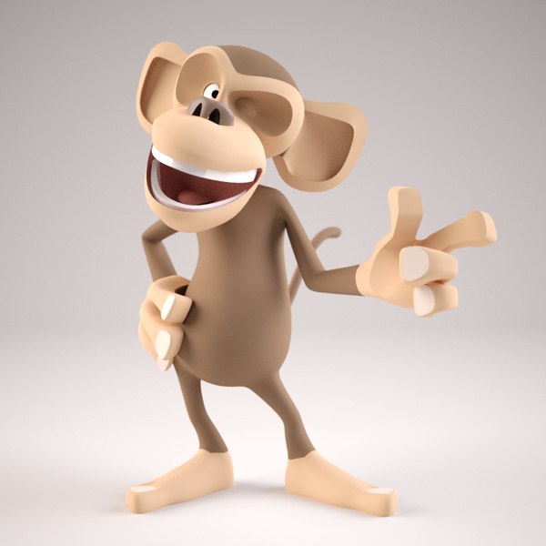 Macaco de personagem de desenho animado Modelo 3D $49 - .3ds .lwo .obj -  Free3D