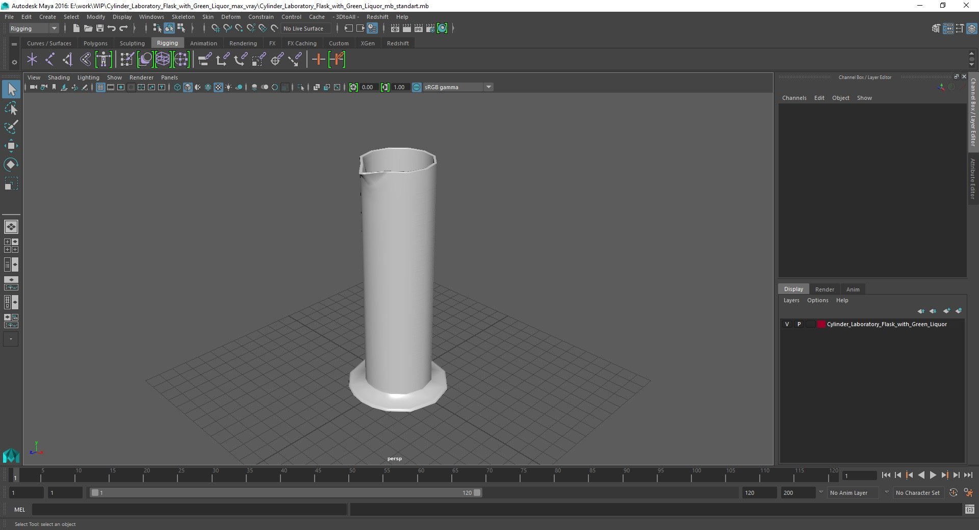 3D Model Cylinder Laboratory Flask With Green Liquor - TurboSquid 2062553