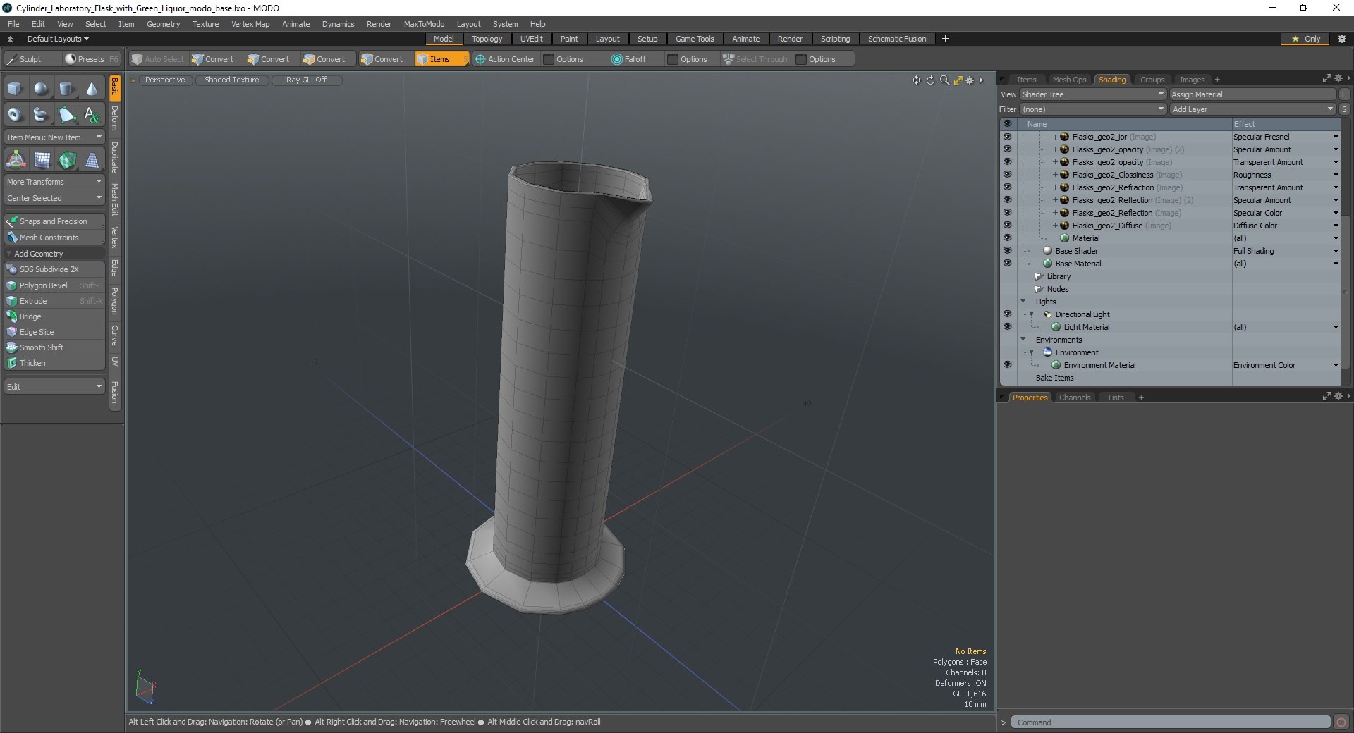 3D Model Cylinder Laboratory Flask With Green Liquor - TurboSquid 2062553