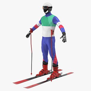 3D skier equipment generic ski