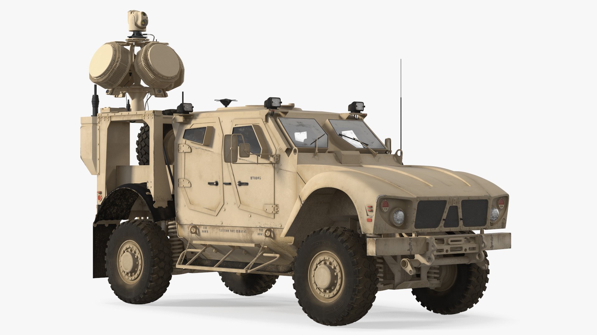 Oshkosh M-ATV with X-MADIS Anti Drone System Rigged 3D model preview