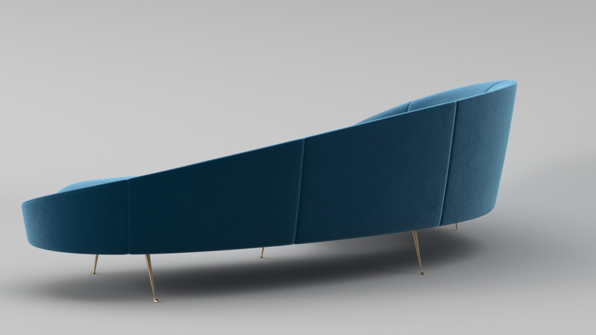 Ico Parisi Style Modern Curved Sofa 02 With Pro Studio Render Scene 3D ...