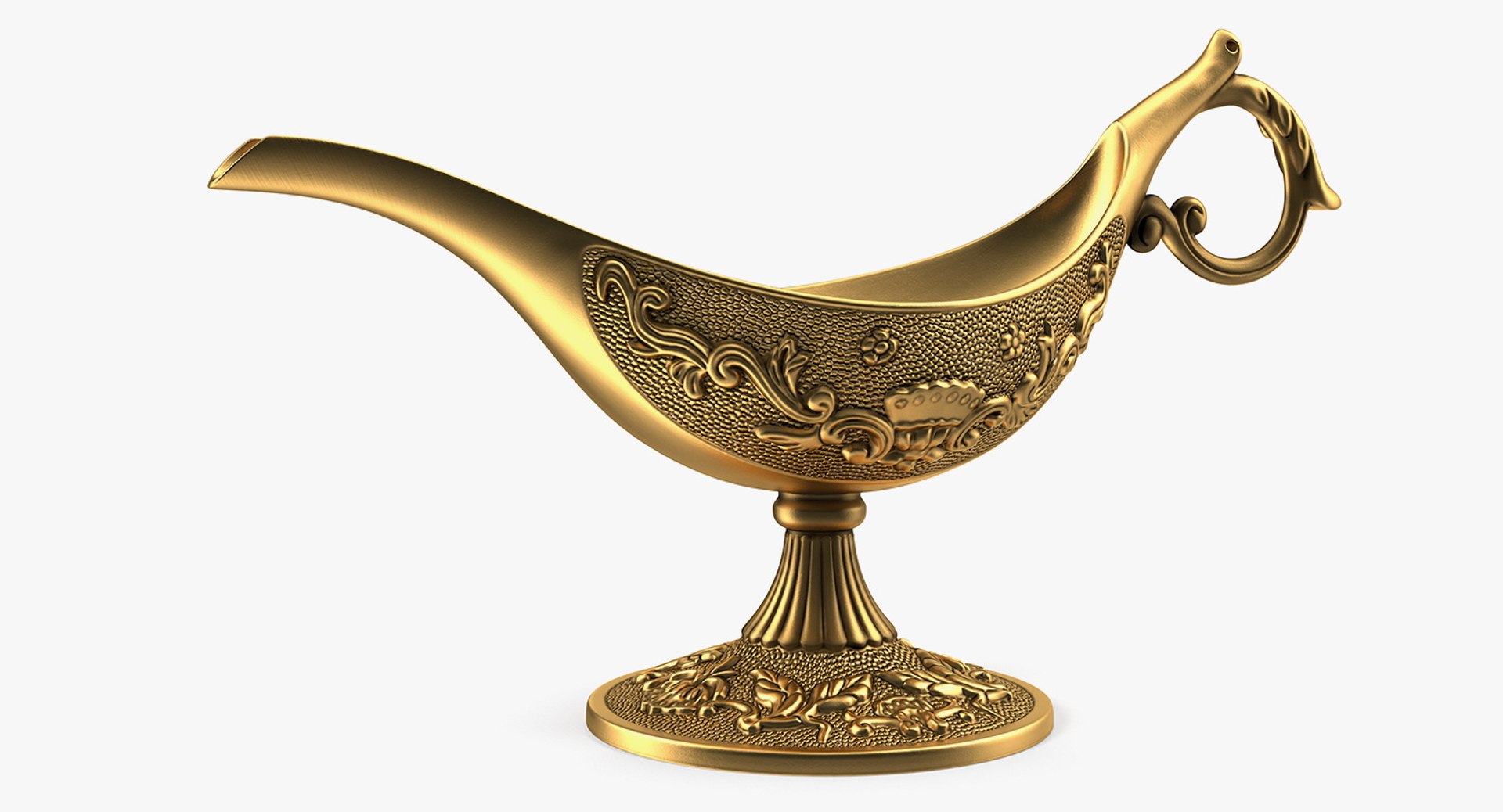 Antique Oil Lamp 3D Model 3D model preview