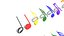 Music Notes Jewelries Set 3D model