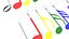 Music Notes Jewelries Set 3D model