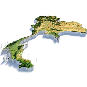 3D model Thailand Terrain Map