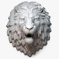 Lion Head Sculpture Aggressive