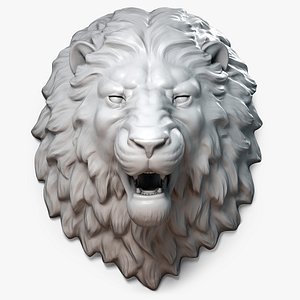 Lion Head Sculpture Aggressive