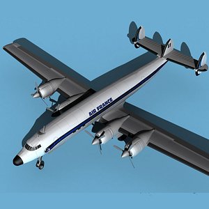 3D Lockheed L1649 Star Liner Air France model
