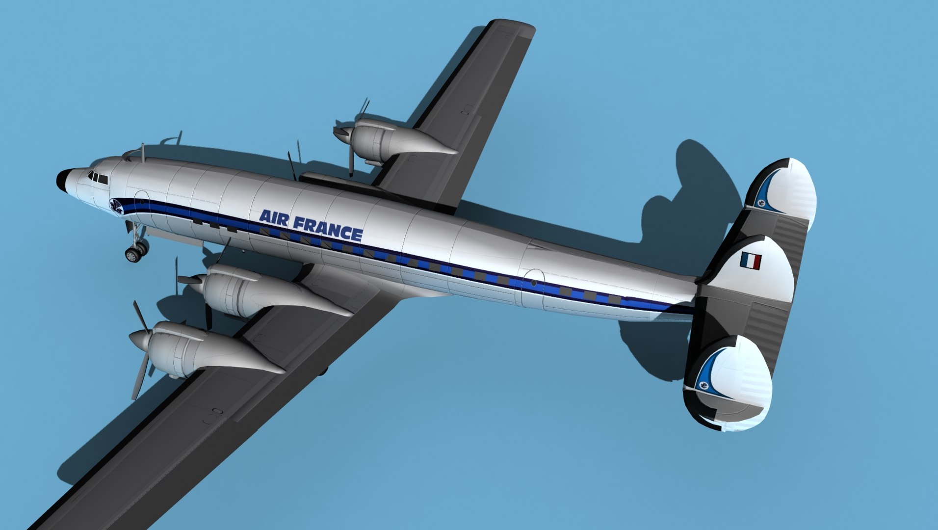 3D Lockheed L1649 Star Liner Air France model https://p.turbosquid.com/ts-thumb/Q2/an9BAj/Cm/lockheedl1649starlinerairfrance0080/jpg/1656722848/1920x1080/fit_q87/ef44830d72bb197b63e64eb65e7a956262d633f6/lockheedl1649starlinerairfrance0080.jpg