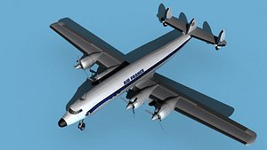 3D Lockheed L1649 Star Liner Air France model