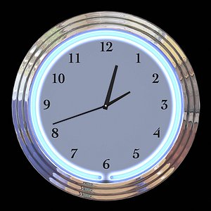Chrome Neon Clock