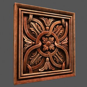 3D wall wood panel model