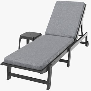 Sun Lounger Black