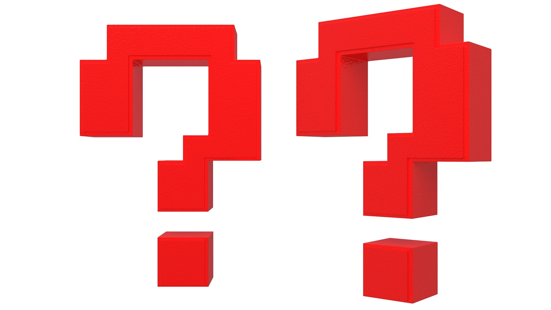 3D Model Question Mark Pixelated Red TurboSquid 1852163