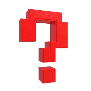 Question Mark Pixelated Red