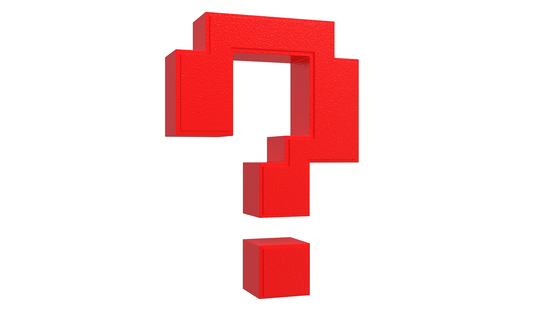 3D Model Question Mark Pixelated Red - TurboSquid 1852163
