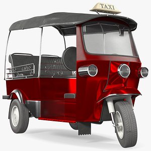 auto rickshaw rigged 3D model