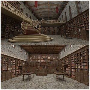 2 Egyptian Interior Library - Collection 2021 3D model