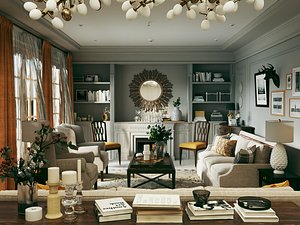 3D model Classic Living Room Interior 3D Model