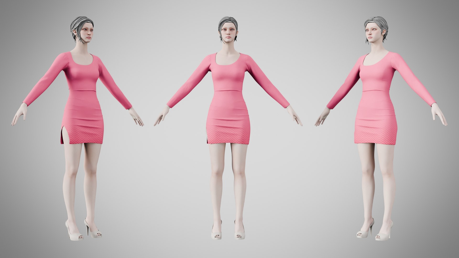 Dress 54 Brink Pink Model - TurboSquid 2530167