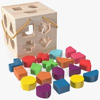 Cube Shape Sorter Toy with 19 Blocks