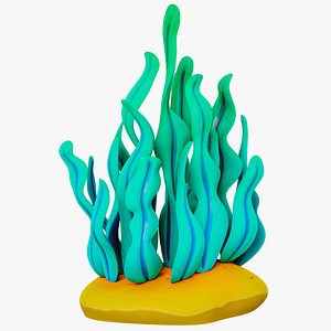Cartoon Seaweed Green Blue PBR