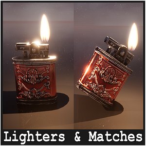 Lighters  Matches  10 Variations 3D model