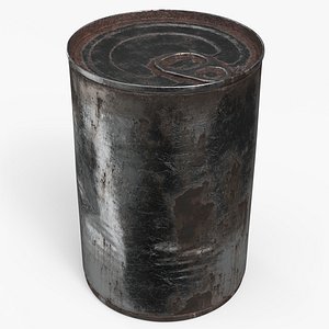 3D Tin Can A Rusted