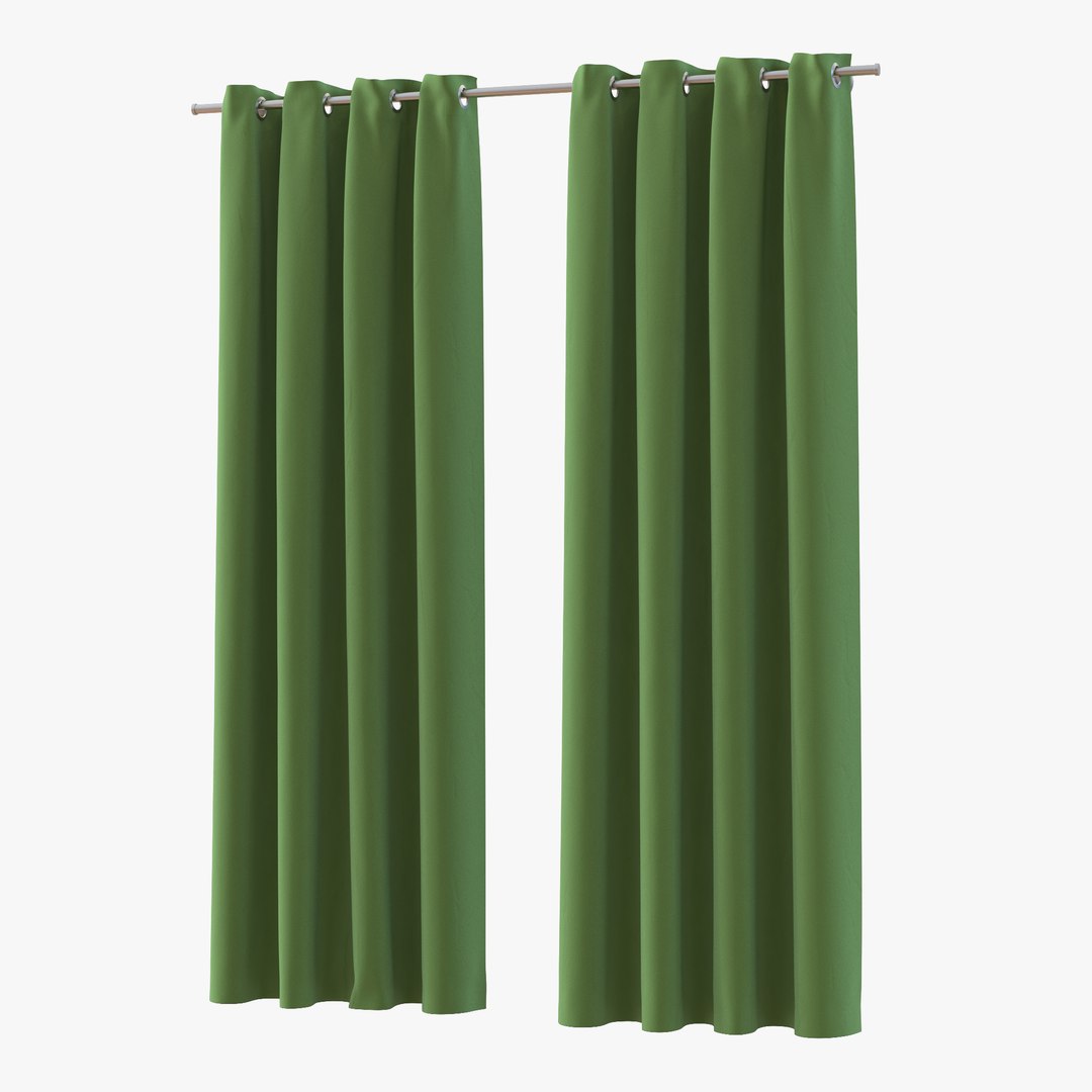 Curtain 3 Green 3D model preview