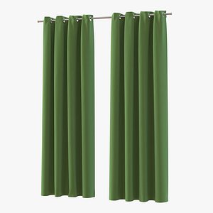 3d curtain 3 green