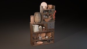 Rustic Kitchen Pantry 3D model