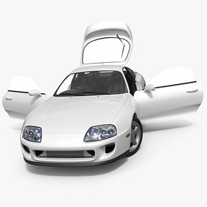 Turbocharged Drift Coupe White Rigged for Maya