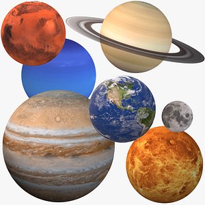 3D solar planets moon model