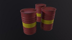 3D Rusty Oil Barrel model