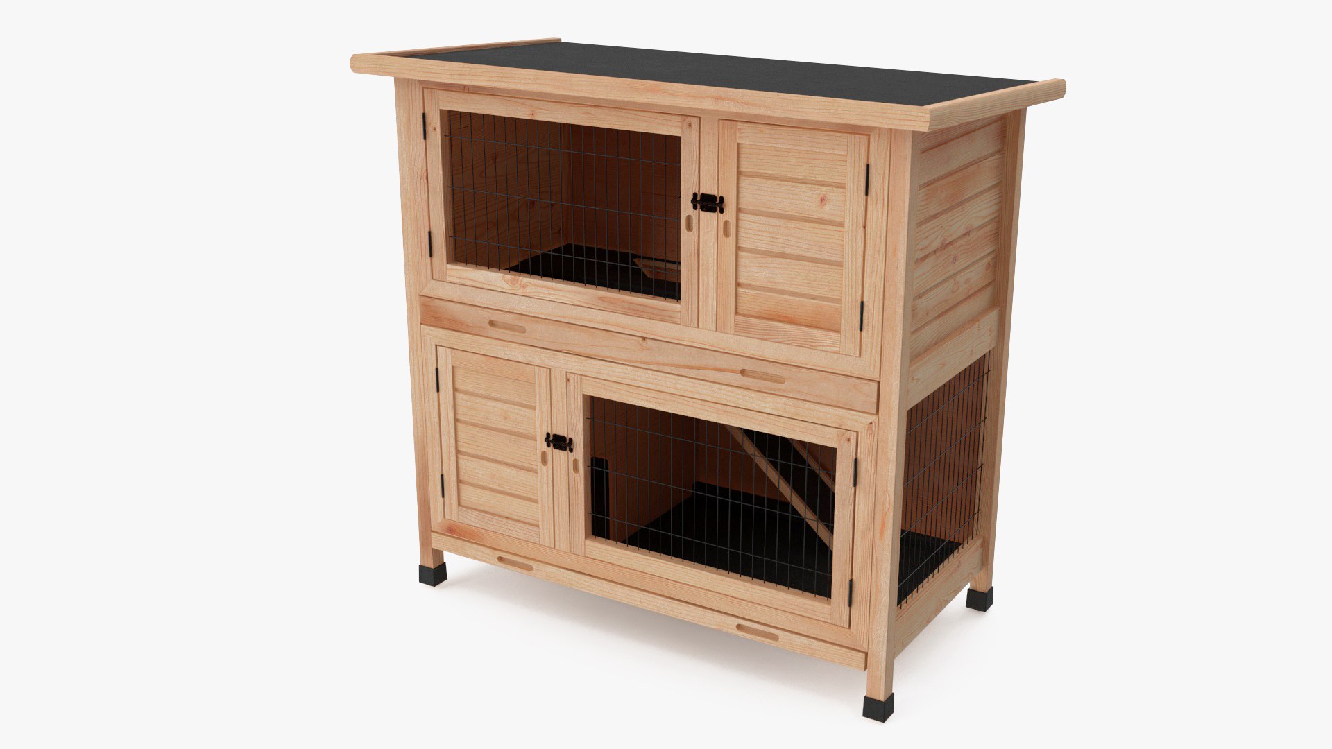 Wooden Rabbit Hutch 3D model preview