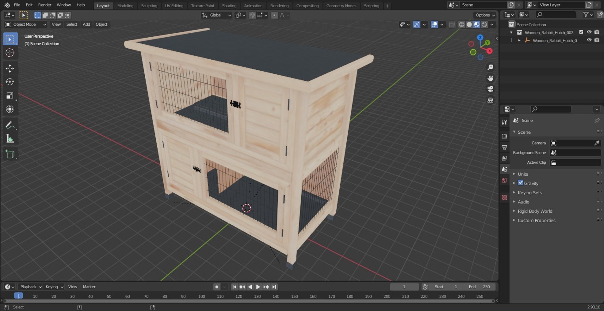 3D Wooden Rabbit Hutch - TurboSquid 2141432