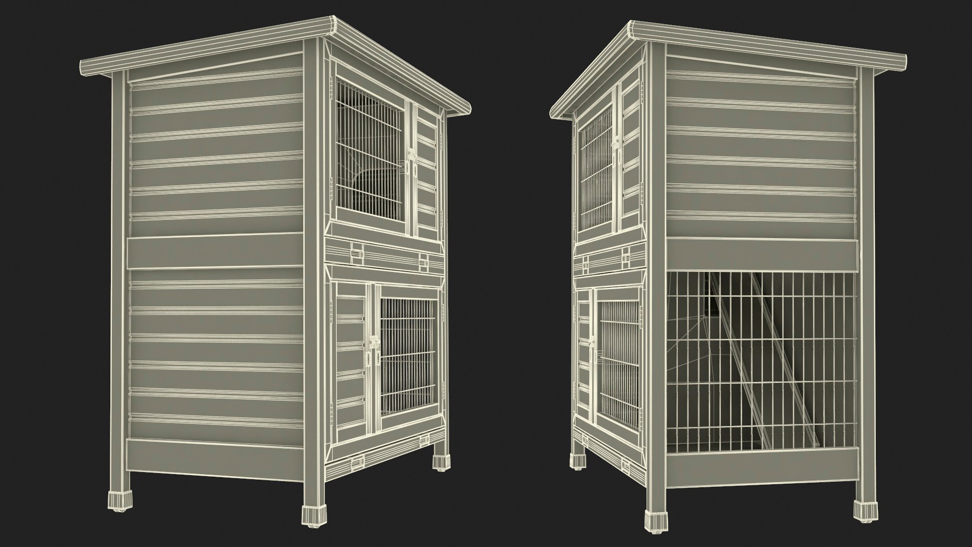 3D Wooden Rabbit Hutch - TurboSquid 2141432