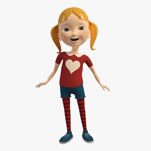 3d cartoon character girl