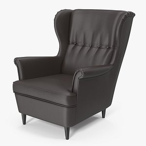 leather strandmon wing chair 3D model