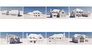 3D Heatherlea 7 houses with 2 garages model