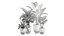 Collection of decorative plants in white flowerpots 927 3D model