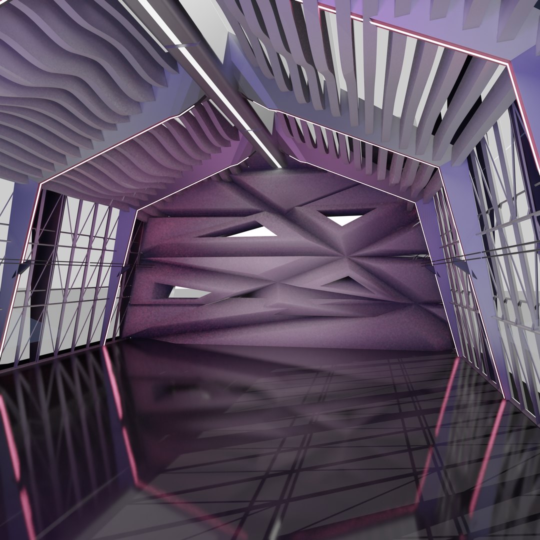 3D Sci Fi Exhibition Abstract Concept Hall Inteiror Clear 3D Model ...