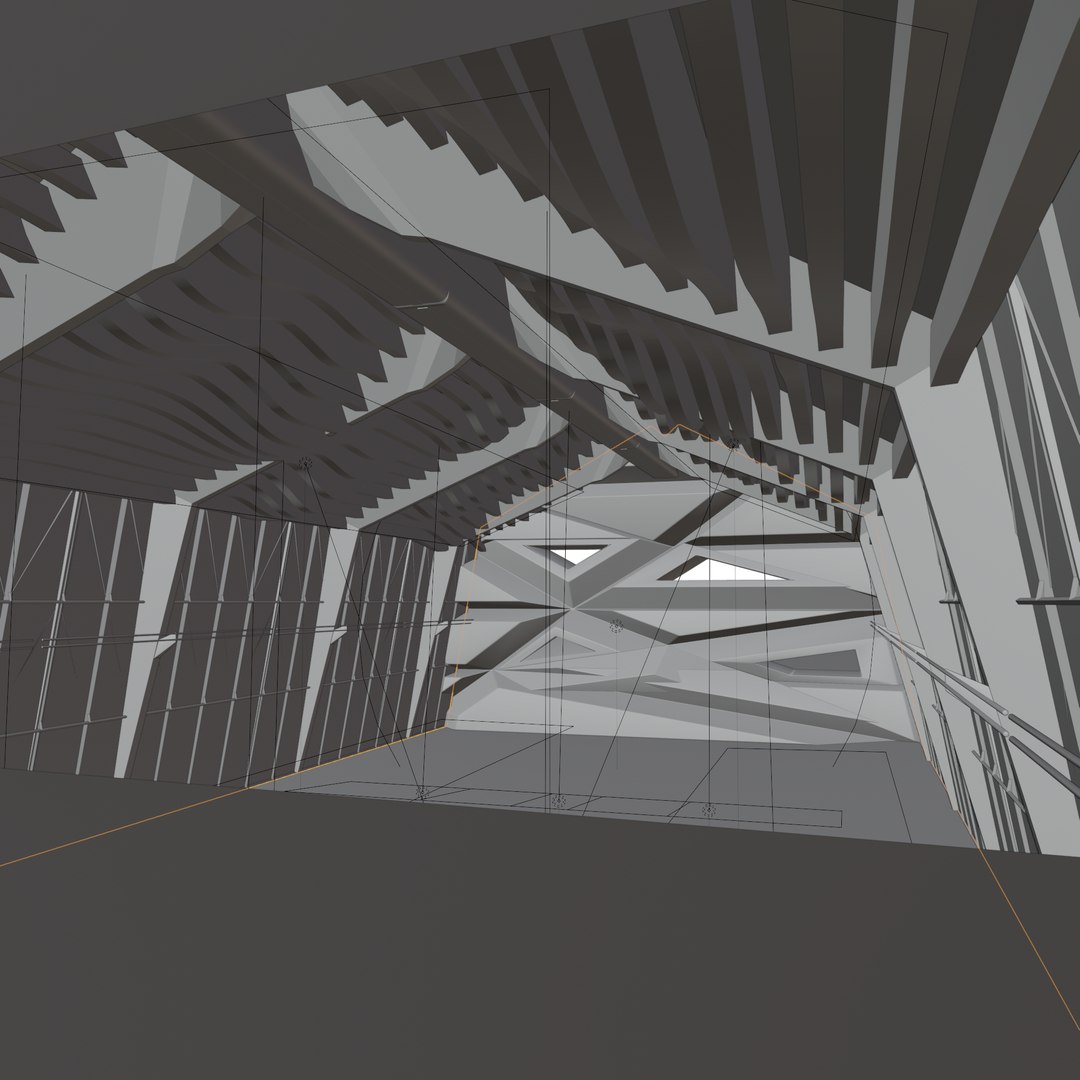 3D Sci Fi Exhibition Abstract Concept Hall Inteiror Clear 3D Model ...