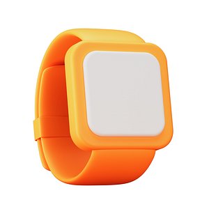 3d yellow smart watch