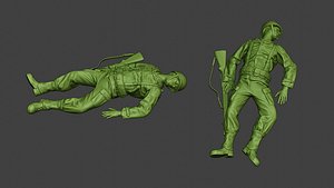 soldier ww2 killed american 3D model