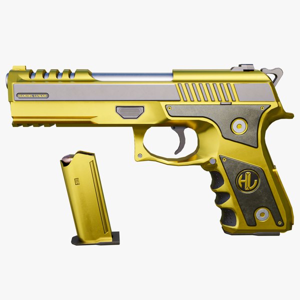 Generic Pistol 02 Gold All PBR Unity UE Textures Included 3D model