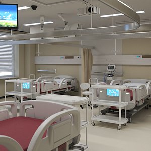 3D Hospital Ward for Four People model